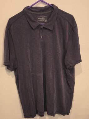 Eddie Bauer Men's Charcoal Heather Polo XXL